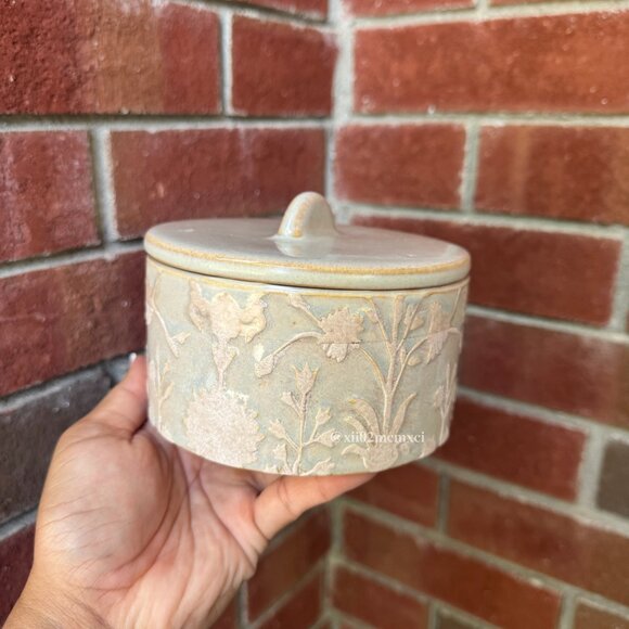 TARGET THRESHOLD STUDIO MCGEE FLORAL CERAMIC CANISTER 1CT - Picture 2 of 5